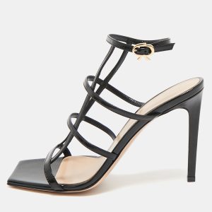 Gianvito Rossi Black Leather Mondry Sandals Size 38, Sandals - Luxury Closet