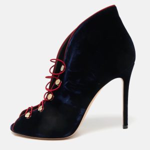 Gianvito Rossi Navy Blue Velvet Miral Booties Size 41, Boots - Luxury Closet catalog