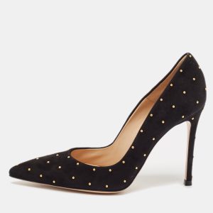 Gianvito Rossi Black Studded Suede Pointed-Toe Pumps Size 36, Pumps - Luxury Closet catalog