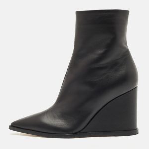 Gianvito Rossi Black Leather Hamnes Ankle Boots Size 38.5, Boots - Luxury Closet catalog