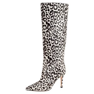 Gianvito Rossi White/Brown Calf Hair Knee Length Boots Size 36, Boots - Luxury Closet