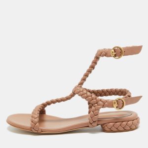 Gianvito Rossi Beige Braided Leather Sorrento Sandals Size 40.5, Sandals - Luxury Closet catalog
