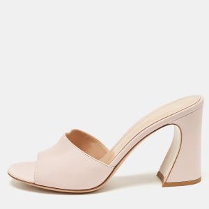 Gianvito Rossi Pink Leather Wynn Mules Size 38.5, Sandals - Luxury Closet catalog