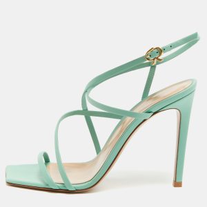 Gianvito Rossi Mint Green Leather Manilla Sandals Size 39, Sandals - Luxury Closet