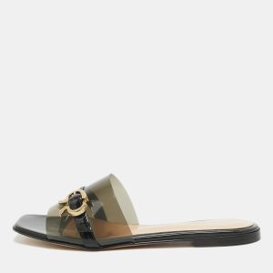 Gianvito Rossi Black PVC and Leather Flat Slides Size 36, Sandals - Luxury Closet catalog