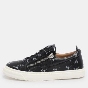 Giuseppe Zanotti Black Logo Print Leather Frankie Low Top Sneakers Size 39, Athletic Shoes & Sneakers - Luxury Closet catalog