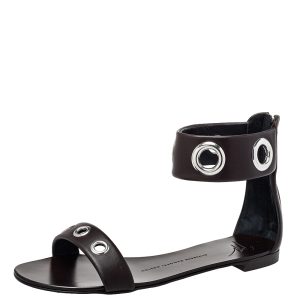 Giuseppe Zanotti Brown Leather Flat Ankle Cuff Sandals Size 38, Sandals - Luxury Closet catalog