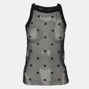 Givenchy Black Logo Tulle Tank Top XS, Shirts & Tops - Luxury Closet catalog