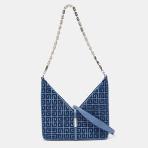 Givenchy Blue Monogram Denim and Leather Cut Out Chain Bag, Shoulder Bags - Luxury Closet