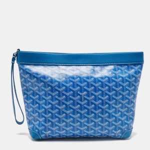 Goyard Blue Goyardine Coated Canvas and Leather Conti Pouch, Clutches & Special Occasion Bags - Luxury Closet catalog
