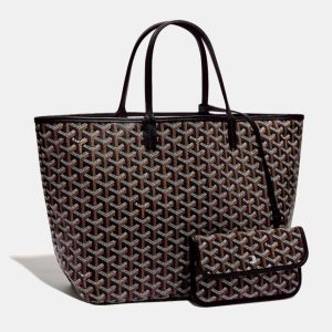 Goyard Black Goyardine Coated Canvas and Leather Saint Louis PM Tote Bag, Tote Handbags - Luxury Closet