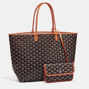 Goyard Black & Tan Goyardine Coated Canvas and Leather Saint Louis PM Tote Bag, Tote Handbags - Luxury Closet