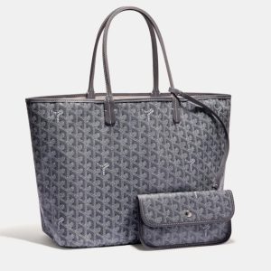 Goyard Grey Goyardine Coated Canvas and Leather Saint Louis PM Tote Bag, Tote Handbags - Luxury Closet
