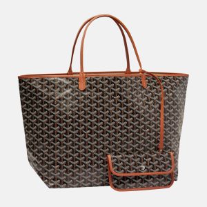 Goyard Black & Tan Goyardine Coated Canvas and Leather Saint Louis GM Tote Bag, Tote Handbags - Luxury Closet