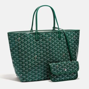 Goyard Green Goyardine Coated Canvas and Leather Saint Louis PM Tote Bag, Tote Handbags - Luxury Closet