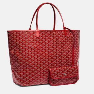 Goyard Red Goyardine Coated Canvas and Leather Saint Louis GM Tote Bag, Tote Handbags - Luxury Closet