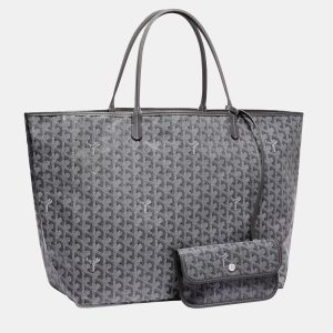 Goyard Grey Goyardine Coated Canvas and Leather Saint Louis GM Tote Bag, Tote Handbags - Luxury Closet