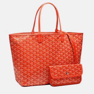 Goyard Orange Goyardine Coated Canvas and Leather Saint Louis PM Tote Bag, Tote Handbags - Luxury Closet