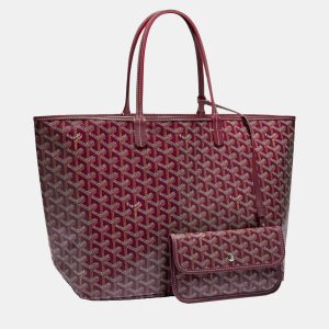 Goyard Burgundy Goyardine Coated Canvas and Leather Saint Louis PM Tote Bag, Tote Handbags - Luxury Closet