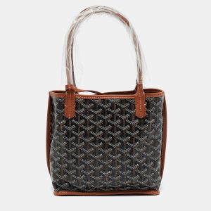 Goyard Black/Tan Goyardine Coated Canvas and Leather Mini Reversible Anjou Tote, Tote Handbags - Luxury Closet catalog