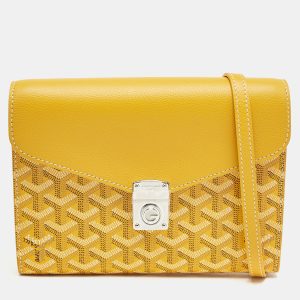 Goyard Yellow Goyardine Coated Canvas and Leather Chypre Wallet-Pouch, Wallets & Money Clips - Luxury Closet