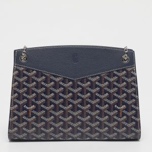 Goyard Blue Goyardine Coated Canvas and Leather Rouette Structure PM Shoulder Bag, Shoulder Bags - Luxury Closet