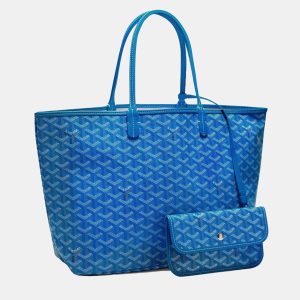 Goyard Saint Louis PM Sky Blue Goyardine Coated Canvas and Leather Tote, Tote Handbags - Luxury Closet