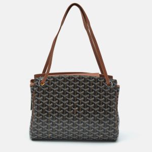 Goyard Brown Goyardine Coated Canvas and Leather Rouette PM Bag, Shoulder Bags - Luxury Closet