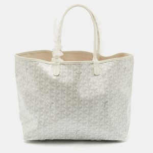 Goyard White Goyardine Coated Canvas and Leather Saint Louis PM Tote, Tote Handbags - Luxury Closet catalog