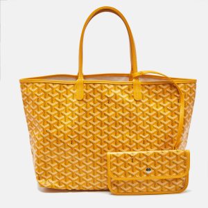 Goyard Yellow Goyardine Coated Canvas and Leather Saint Louis PM Tote, Tote Handbags - Luxury Closet