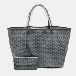 Goyard Grey Goyardine Coated Canvas and Leather Saint Louis GM Tote, Tote Handbags - Luxury Closet catalog