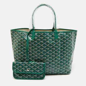 Goyard Green Goyardine Coated Canvas and Leather Saint Louis PM Tote, Tote Handbags - Luxury Closet catalog