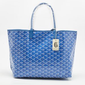 Goyard Blue Goyardine Coated Canvas and Leather Saint Louis PM Tote, Tote Handbags - Luxury Closet catalog