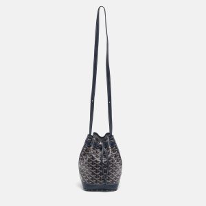 Goyard Navy Blue Goyardine Coated Canvas and Leather Petit Flot Bucket Bag, Shoulder Bags - Luxury Closet