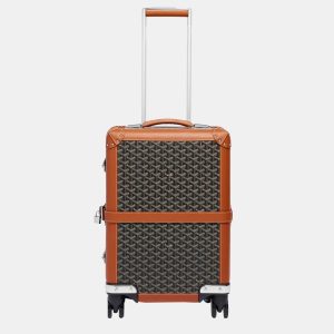 Goyard Black & Tan Goyardine Canvas & Clamecy Cowhide Bourget PM Trolley Case, Handbags - Luxury Closet catalog
