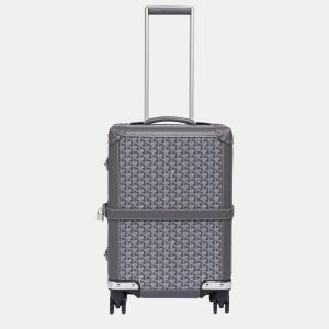 Goyard Grey Goyardine Canvas & Clamecy Cowhide Bourget PM Trolley Case, Handbags - Luxury Closet