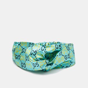 Gucci Blue GG Ghost Silk Headband M, Apparel & Accessories - Luxury Closet