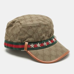 Gucci Beige GG Canvas Star Studded Military Cap S, Apparel & Accessories - Luxury Closet catalog