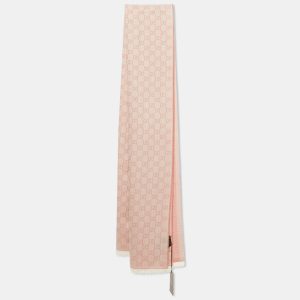 Gucci Pink GG Jacquard Wool & Silk Scarf, Scarves & Shawls - Luxury Closet catalog