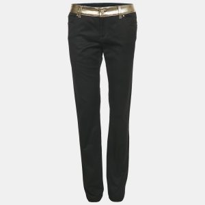 Gucci Black Denim Gold Print Skinny Jeans M Waist 32", Jeans - Luxury Closet