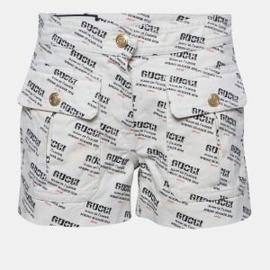 Gucci Off-White Denim Logo Print Short S Waist 26", Shorts - Luxury Closet