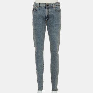 Gucci Blue Logo Printed Denim Muddy Effect Skinny Jeans M, Jeans - Luxury Closet