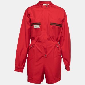 Gucci Red Cotton Web-Stripe Detail Jumpsuit M, Suits - Luxury Closet catalog