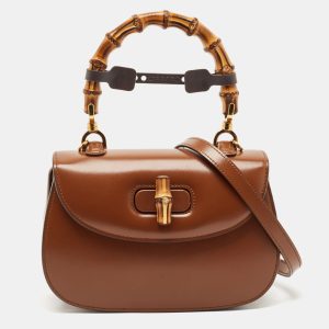 Gucci Brown Leather Small Bamboo 1947 Top Handle Bag, Satchels - Luxury Closet catalog