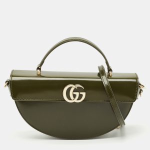 Gucci Luscious Green Leather Small Half Moon Top Handle Bag, Satchels - Luxury Closet catalog