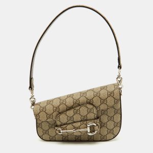 Gucci Beige/Brown GG Supreme Canvas Horsebit 1955 Mini Shoulder Bag, Shoulder Bags - Luxury Closet catalog