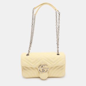 Gucci Yellow Denim Medium GG Marmont Shoulder Bag, Shoulder Bags - Luxury Closet catalog