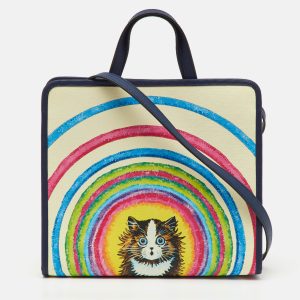 Gucci Multicolor Coated Canvas Louis Wain Cat Rainbow Children's Cat Tote, Tote Handbags - Luxury Closet catalog
