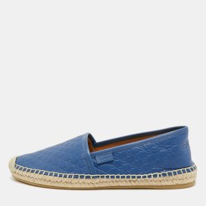 Gucci Blue Microguccissima Leather Espadrille Flats Size 37.5, Flats - Luxury Closet catalog