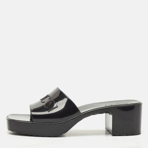 Gucci Black Rubber Logo Slide Sandals Size 39, Sandals - Luxury Closet